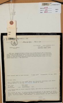 Jean Cocteau (French, 1889-1963) Signed Letter