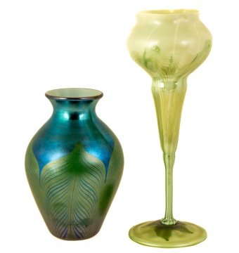 Two Pieces of Tiffany Studios Favrile Glass 