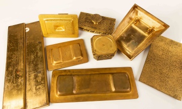 Tiffany Studios Bronze Venetian 9-Piece Desk Set