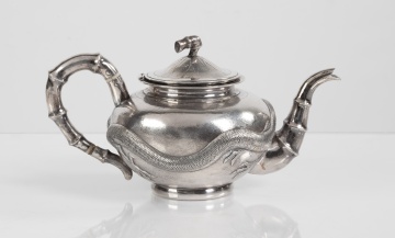 Chinese Export Sterling Silver Dragon Teapot