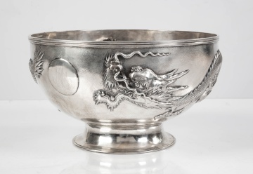 Chinese Export Sterling Silver Dragon Centerpiece