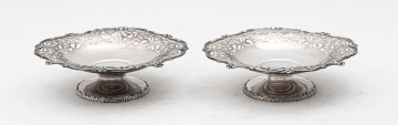Pair of Pierced Sterling Silver Compotes