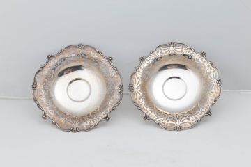 Pair of Pierced Sterling Silver Compotes