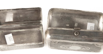 Two Russian Engraved Silver Boxes