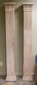 Pair of Classical Carved and Painted Columns 