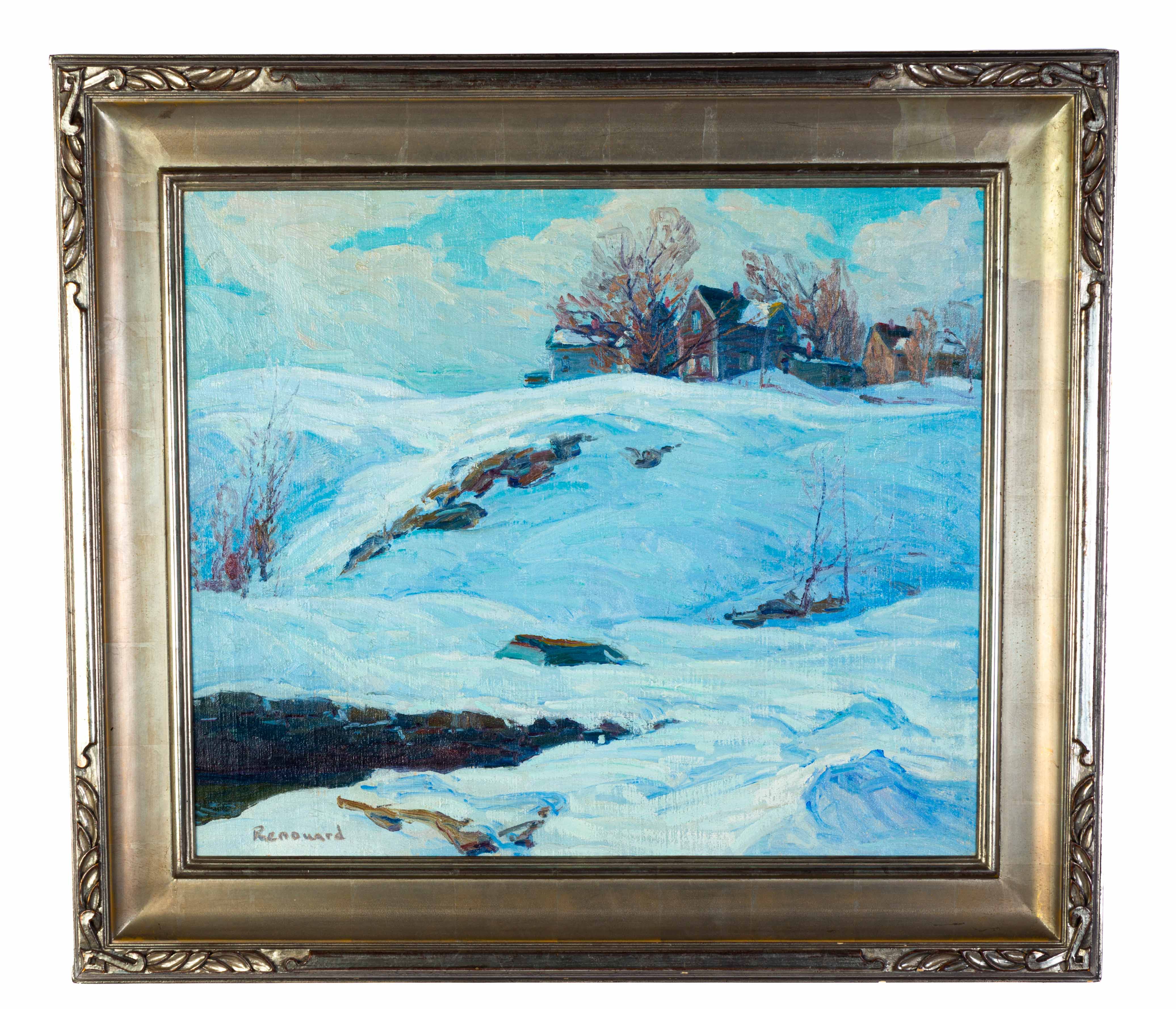 A. Renouard (American, 18841954) Winter Landscape Cottone