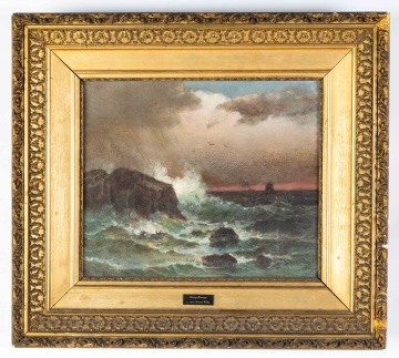 Lemuel Maynard Wiles (American, 1826-1905) "Stormy  Seas"