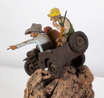 Gene Zesch (American, born 1932) Bronze and Burl Sculpture