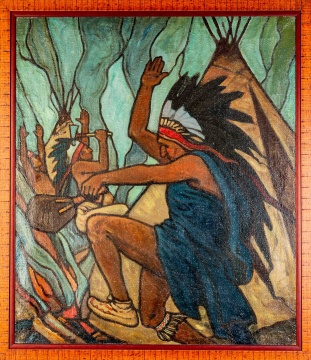 Thomas Garland Greene (Canadian, 1875-1955) Native American Scene