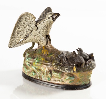 Cast Iron Eagle/Eaglette Mechanical Bank
