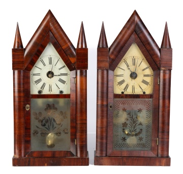 (2) Chauncey Jerome Steeple Clocks