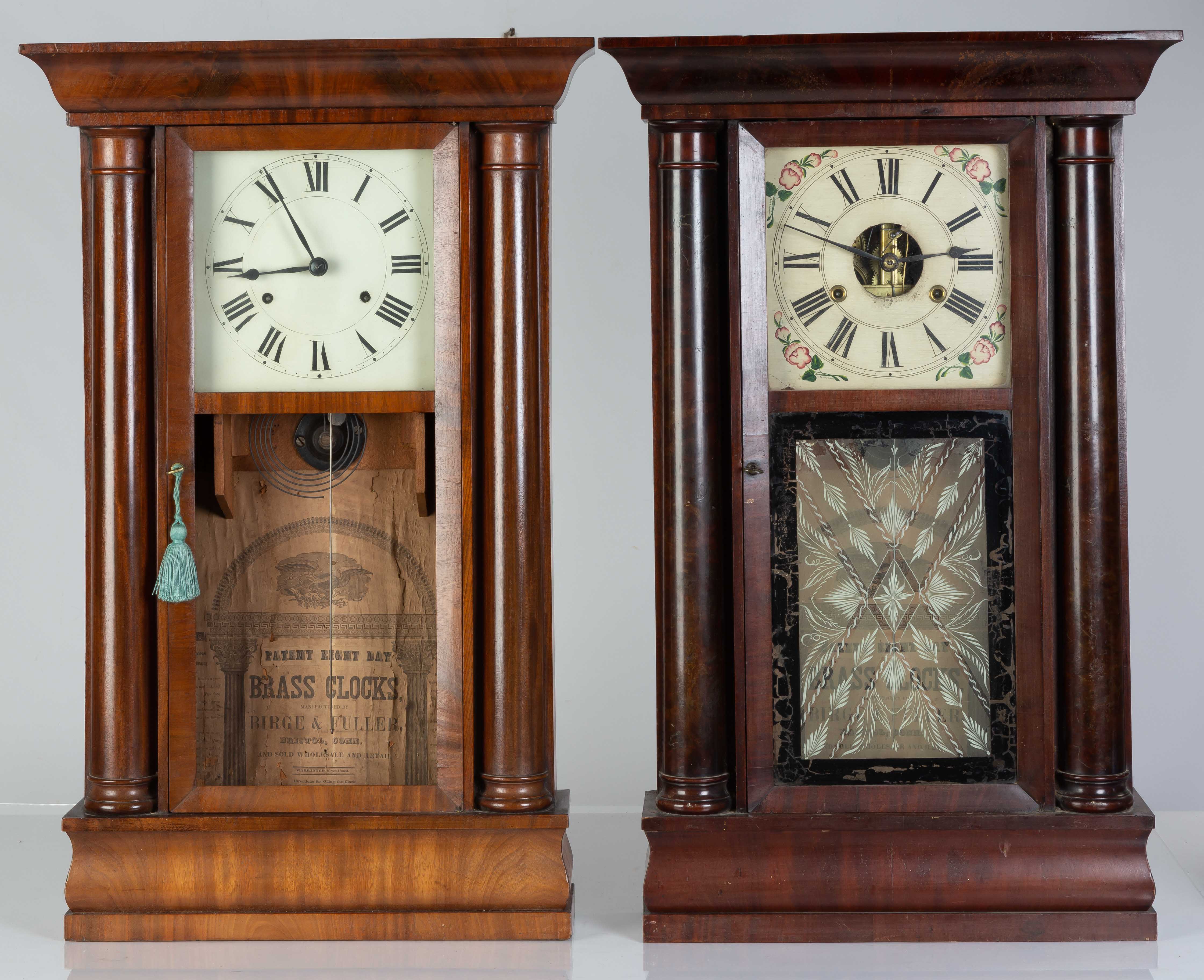 (2) Birge & Fuller Empire Column Shelf Clocks | Cottone Auctions