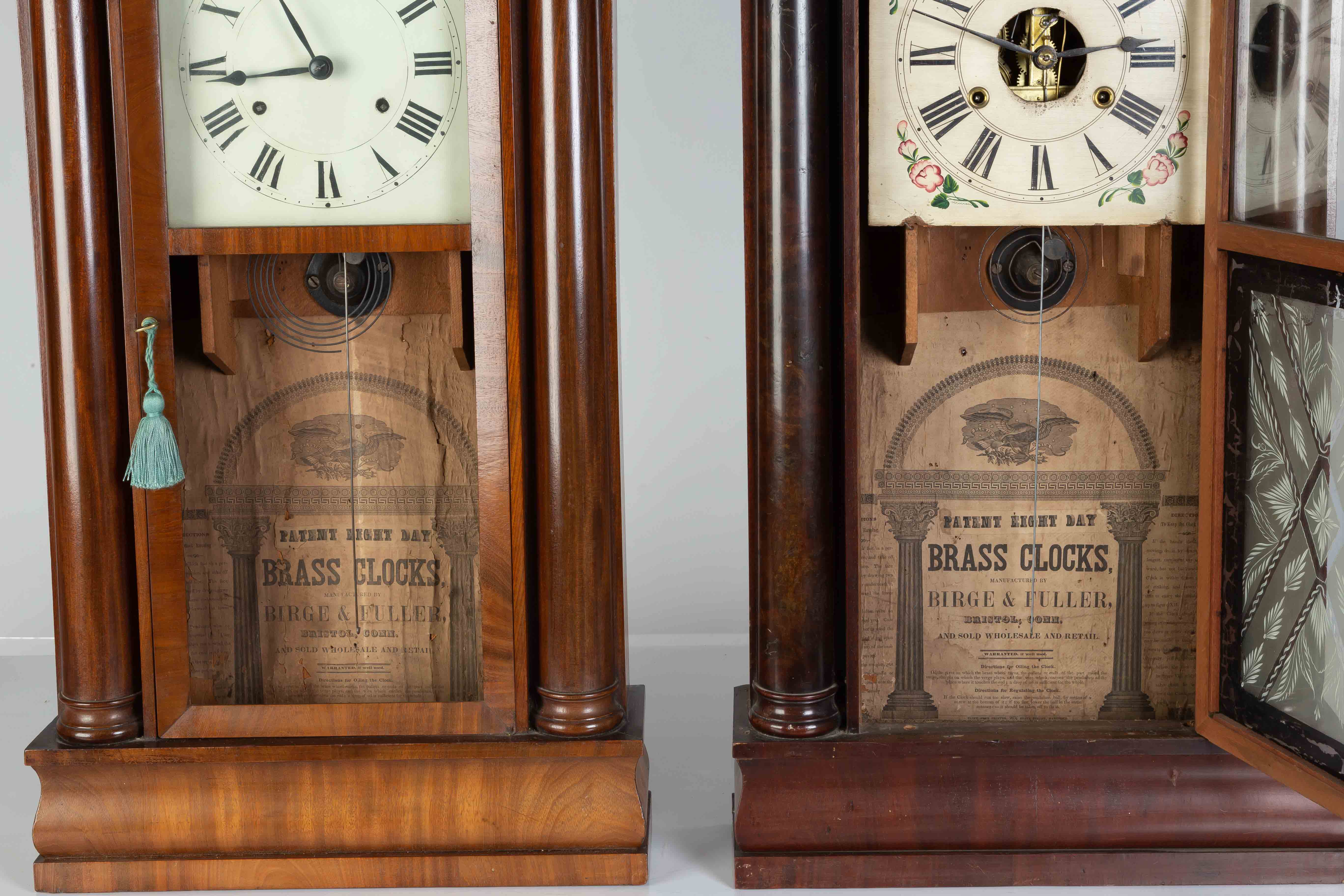 (2) Birge & Fuller Empire Column Shelf Clocks | Cottone Auctions