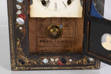 JC Brown Forestville Clock Company Miniature Shelf  Clock