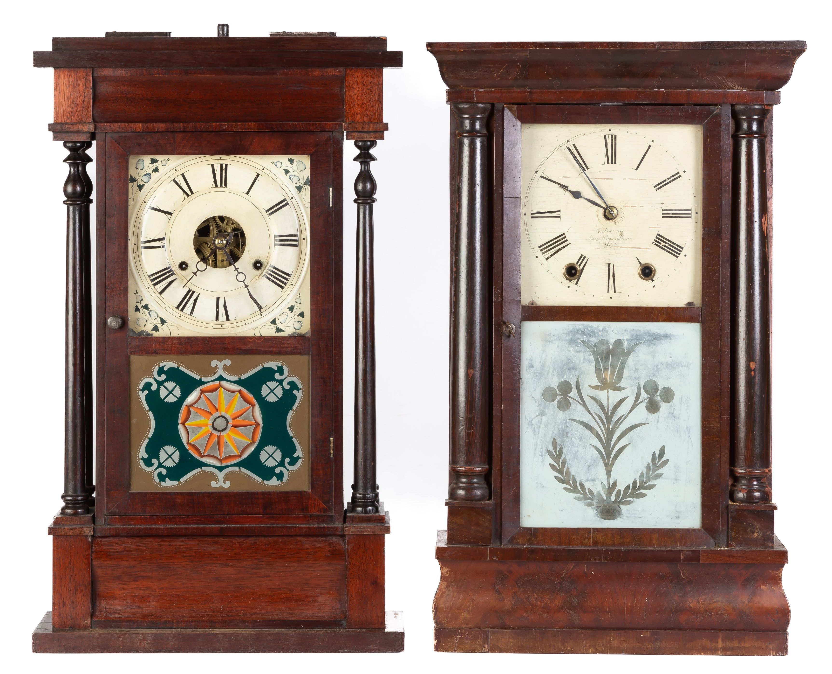 Seth Thomas Four Empire Column Clock & Chauncey Jerome, New Haven