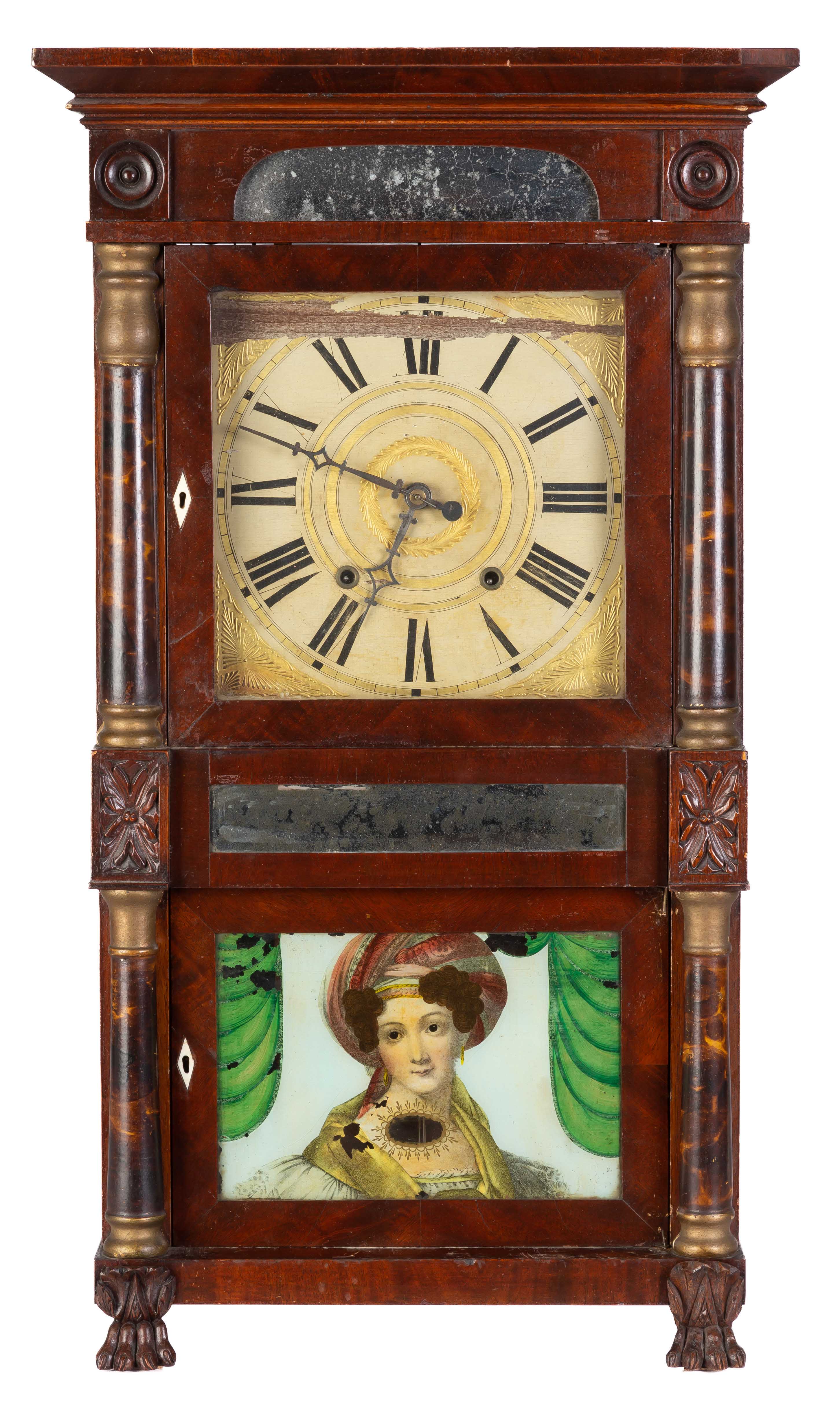 Jeromes & Darrow Empire Column Shelf Clock Cottone Auctions