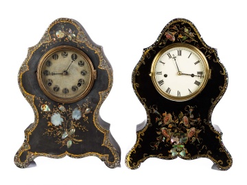 (2) Chauncey Jerome Paper Mache Clocks