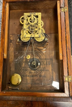 William S Johnson Ripple Front Box Clock