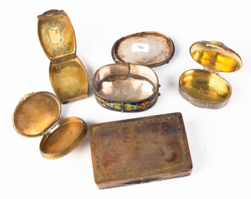19th Century Silver, Hardstone, and Enamel Covered Boxes