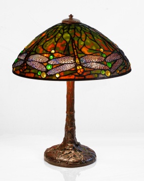 Tiffany Studios Dichroic "Jeweled Dragonfly" Table Lamp