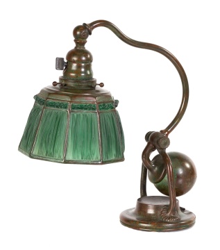 Tiffany Studios Linenfold Counterbalance Lamp