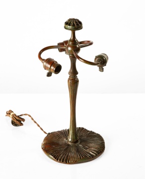 Tiffany Studios Inverted Mushroom Lamp Base with Spider Cap