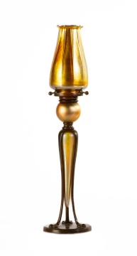 Tiffany Studios "Carrot" Candlestick with Favrile Shade
