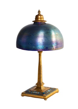 Tiffany Studios Art Deco Damascene Table Lamp