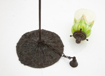 Tiffany Studios Queen Anne's Lace Blown-Out Candlestick with Pulled Feather Shade