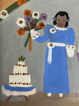 Clementine Hunter (American/Louisiana, 1886-1988), Wedding Scene