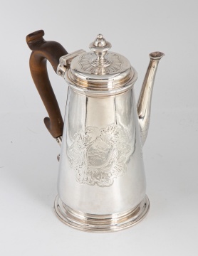 George II Silver Coffee Pot, Mark of Paul de Lamerie, London, 1736