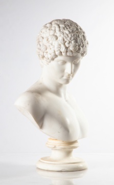 Marble Bust of Capitoline (Antinous) on Marble Socle