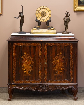 Marble Top Inlay Rosewood Cabinet