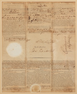 George Washington, Shipping Document, 1795