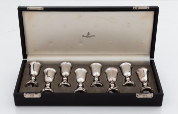 Eight Georg Jensen Silver Cordials