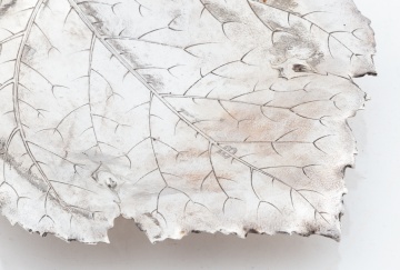 19th Century Silver Grape Serving Tray and Scissors