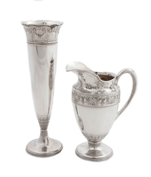 American Silver Vase & Pitcher