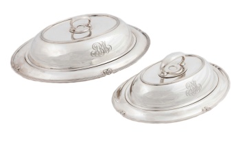 (2) American Silver Warming / Chafing Dishes