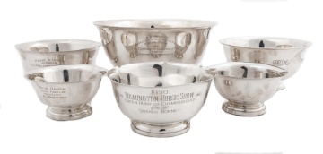(6) American Reproduction Silver Paul Revere Bowls