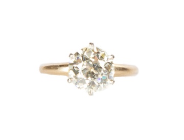 2.53cts Old European Cut Solitaire Diamond Ring