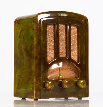 Emerson AU-190 Marbleized Green "Tombstone" Catalin Radio