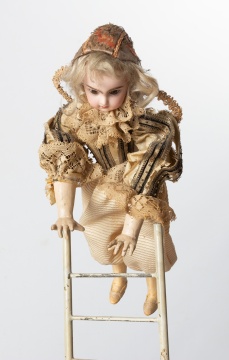 French Automaton Acrobat on Ladder Performing Handstand