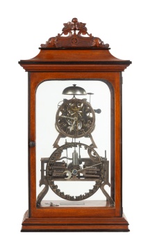 Ithaca Box Skeleton Calendar Shelf Clock