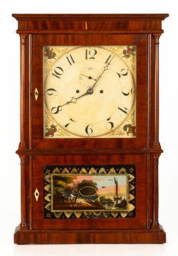 Heman Clark 4 Column Case Clock