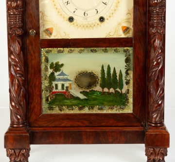 Charles Platt New York Miniature Carved Column Case Clock