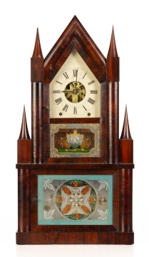 Birge & Fuller Candlestick Double Steeple Clock