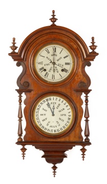 Welch Spring and Co. Wagner Double Dial Calendar Clock