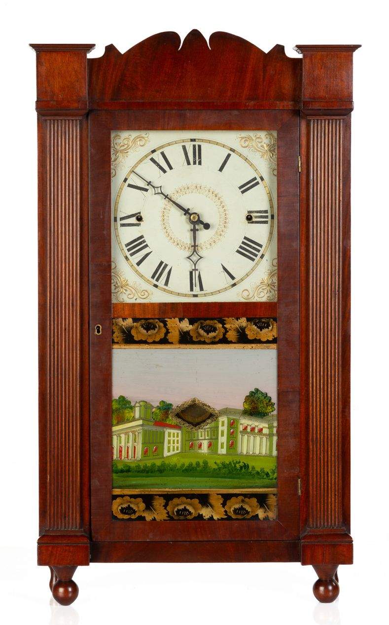 Rodney Brace Rare Reeded Column and Cornice Shelf Clock | Cottone Auctions