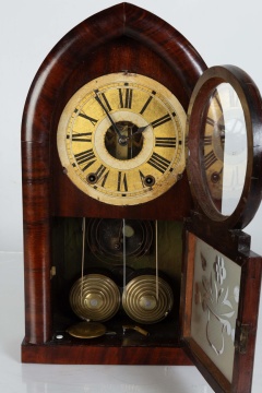 J.C. Brown Beehive Clock with Rare Double Fusee Movement