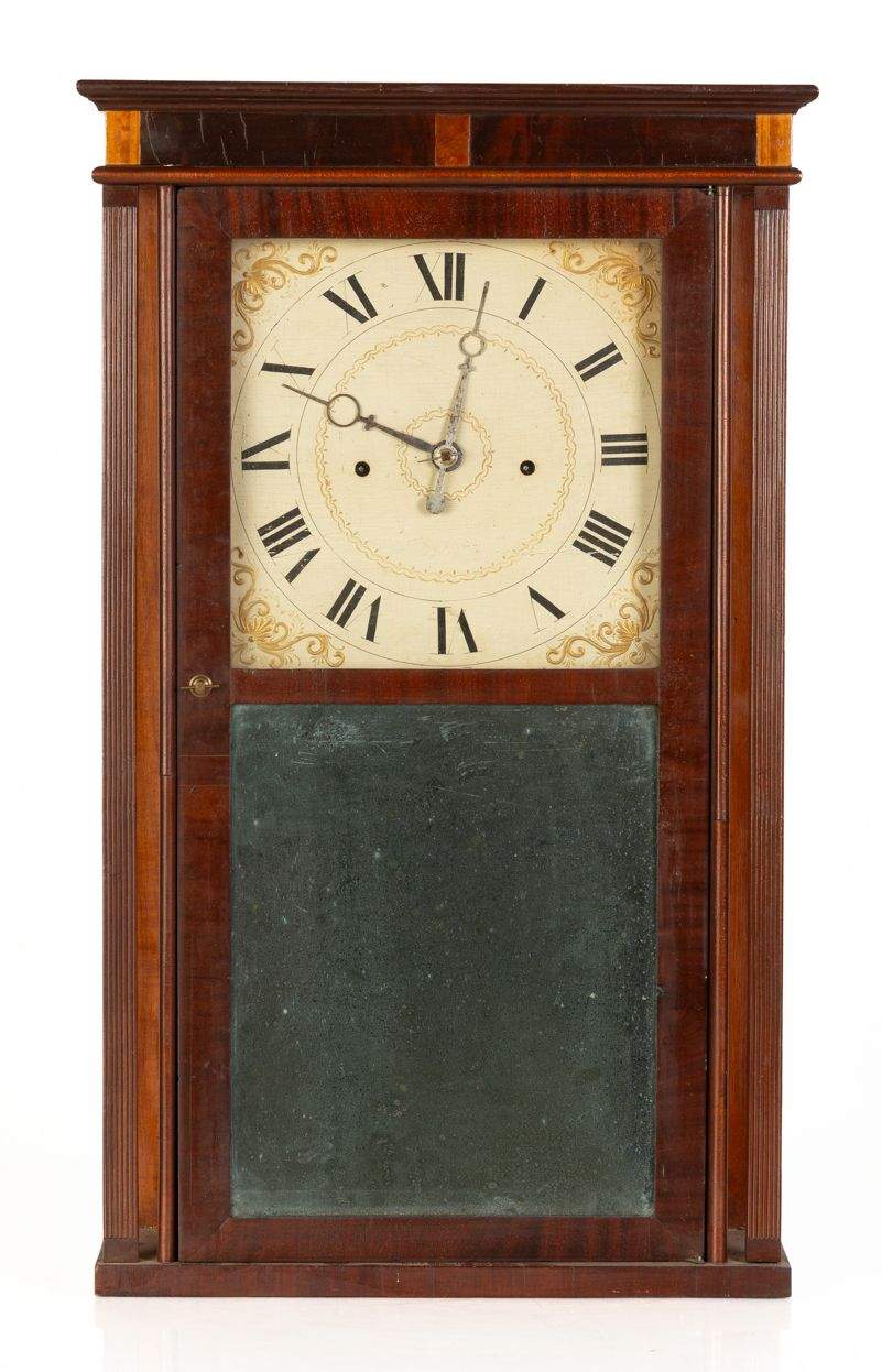 Norris North & Co. Reeded Column and Cornice Top Shelf Clock | Cottone ...